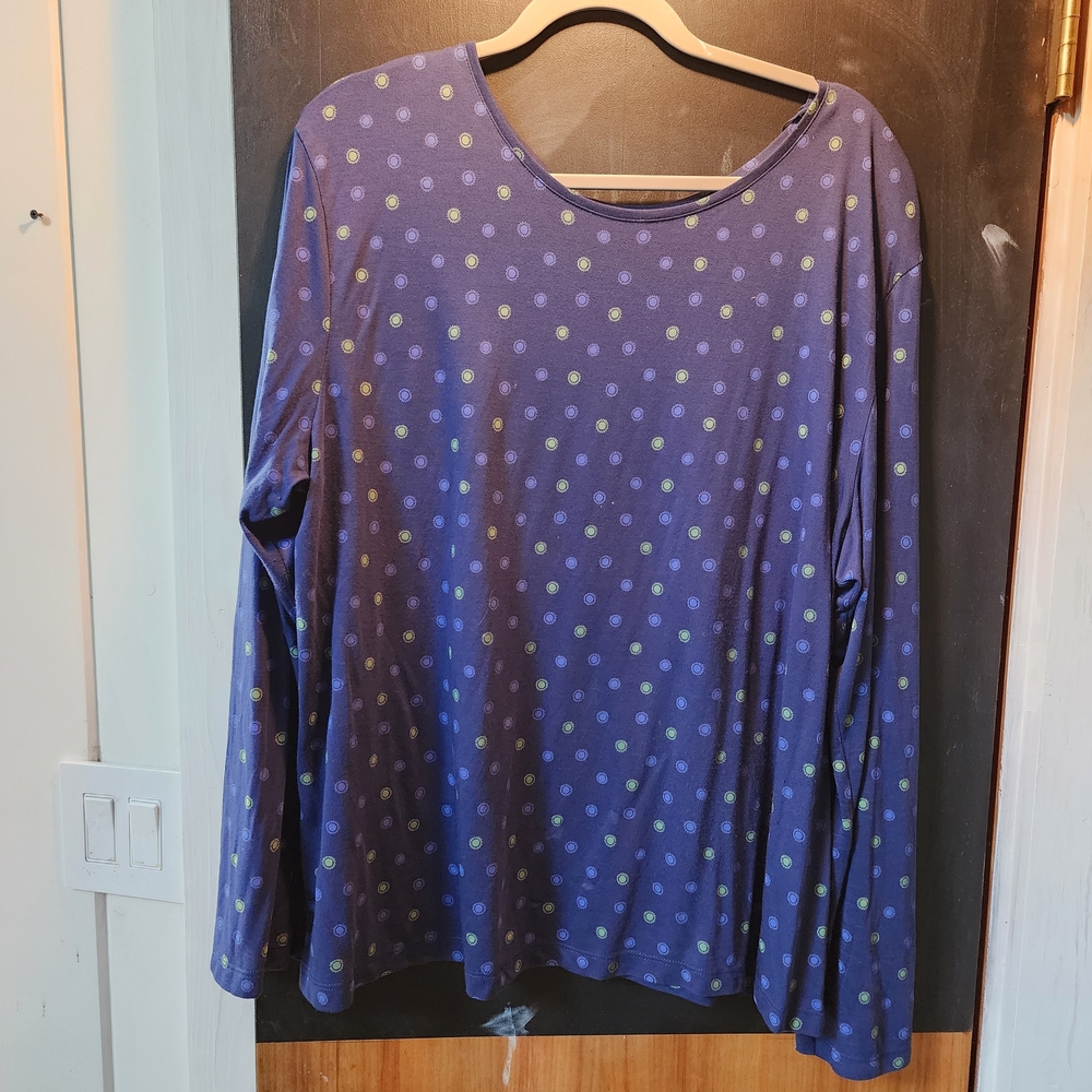 GUDRUN SJODEN Vintage Navy/  Long-Sleeve Top XL - Curated By Rua'h Kibriya
